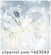 Poster, Art Print Of Count Down Clock Approaching Midnight For Christmas Or New Years In The Snow
