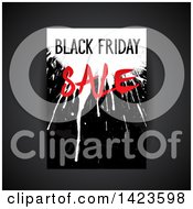 Poster, Art Print Of Grungy Splatter Black Friday Sale Retail Leaflet Design Over Gray