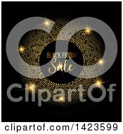 Poster, Art Print Of Gold Glittery Frame Around Black Friday Sale Text Over Black