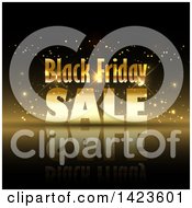 Poster, Art Print Of Black Friday Sale Retail Design In Gold Over Black