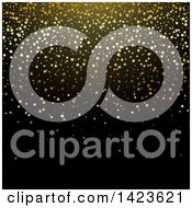 Black Background With Gold Star Glitter Confetti