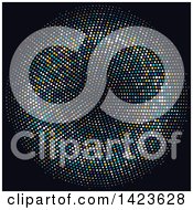 Poster, Art Print Of Circle Or Tunnel Made Of Halftone Dots On Black