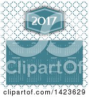 Clipart Of A 2017 Year Calendar Over A Retro Pattern Royalty Free Vector Illustration