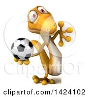Clipart Of A 3d Yellow Gecko Lizard On A White Background Royalty Free Illustration by Julos