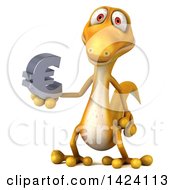 Clipart Of A 3d Yellow Gecko Lizard On A White Background Royalty Free Illustration by Julos