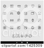 Poster, Art Print Of Set Of Lineart Android App Icons Over Gray