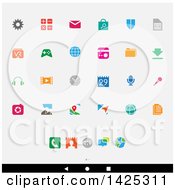 Poster, Art Print Of Set Of Colorful Android App Icons Over Gray
