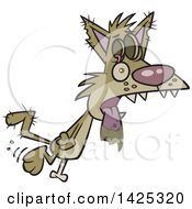Clipart Of A Cartoon Zombie Cat Drooling And Walking Royalty Free Vector Illustration by toonaday