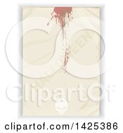 Poster, Art Print Of Crumpled Piece Of Paper With Blood Splatters Halloween Text And A Skull Over Shaded White