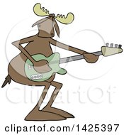 Poster, Art Print Of Cartoon Moose Playing An Electric Guitar