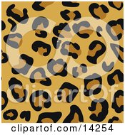 Leopard Cheetah Or Jaguar Animal Print Background With Brown And Tan Rosette Patterns Clipart Illustration by AtStockIllustration #COLLC14254-0021