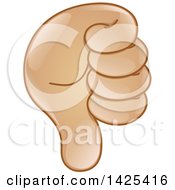 Clipart Of A Thumb Down Emoji Hand Royalty Free Vector Illustration