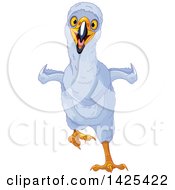 Clipart Of A Cute Eaglet Running Royalty Free Vector Illustration