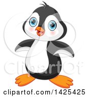 Clipart Of A Cute Adorable Baby Penguin Royalty Free Vector Illustration