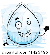 Poster, Art Print Of Cartoon Doodled Waving Water Drop Character