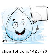 Clipart Of A Cartoon Doodled Talking Water Drop Character Royalty Free Vector Illustration