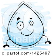 Clipart Of A Cartoon Doodled Water Drop Character Royalty Free Vector Illustration