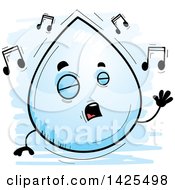 Poster, Art Print Of Cartoon Doodled Singing Water Drop Character