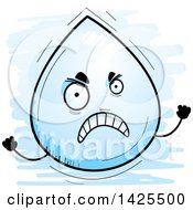 Poster, Art Print Of Cartoon Doodled Mad Water Drop Character