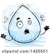 Clipart Of A Cartoon Doodled Scared Water Drop Character Royalty Free Vector Illustration