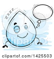 Poster, Art Print Of Cartoon Doodled Dreaming Water Drop Character