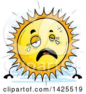 Poster, Art Print Of Cartoon Doodled Crying Sun Character