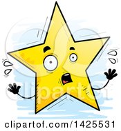 Poster, Art Print Of Cartoon Doodled Scared Star Character