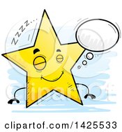 Poster, Art Print Of Cartoon Doodled Dreaming Star Character