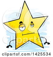 Clipart Of A Cartoon Doodled Bored Star Character Royalty Free Vector Illustration