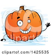 Poster, Art Print Of Cartoon Doodled Waving Pumpkin Character