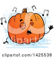 Poster, Art Print Of Cartoon Doodled Singing Pumpkin Character