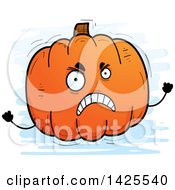 Clipart Of A Cartoon Doodled Mad Pumpkin Character Royalty Free Vector Illustration by Cory Thoman