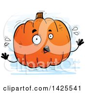Poster, Art Print Of Cartoon Doodled Scared Pumpkin Character