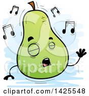 Poster, Art Print Of Cartoon Doodled Singing Pear Character