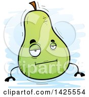 Clipart Of A Cartoon Doodled Bored Pear Character Royalty Free Vector Illustration