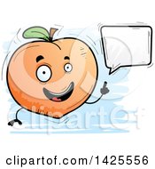 Cartoon Doodled Talking Peach Character