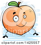 Clipart Of A Cartoon Doodled Peach Character Royalty Free Vector Illustration