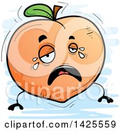 Cartoon Doodled Crying Peach Character