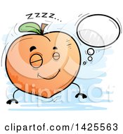 Cartoon Doodled Dreaming Peach Character