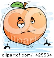 Clipart Of A Cartoon Doodled Bored Peach Character Royalty Free Vector Illustration