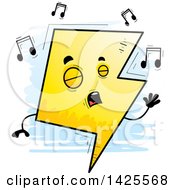 Clipart Of A Cartoon Doodled Singing Lightning Character Royalty Free Vector Illustration by Cory Thoman