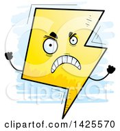 Clipart Of A Cartoon Doodled Mad Lightning Character Royalty Free Vector Illustration by Cory Thoman