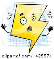 Clipart Of A Cartoon Doodled Scared Lightning Character Royalty Free Vector Illustration by Cory Thoman