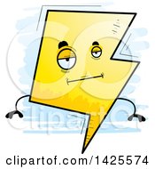 Clipart Of A Cartoon Doodled Bored Lightning Character Royalty Free Vector Illustration by Cory Thoman