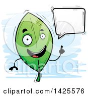 Clipart Of A Cartoon Doodled Talking Leaf Character Royalty Free Vector Illustration by Cory Thoman
