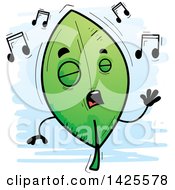 Poster, Art Print Of Cartoon Doodled Singing Leaf Character