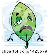 Poster, Art Print Of Cartoon Doodled Crying Leaf Character