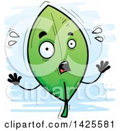 Clipart Of A Cartoon Doodled Scared Leaf Character Royalty Free Vector Illustration by Cory Thoman