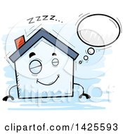 Clipart Of A Cartoon Doodled Dreaming Home Character Royalty Free Vector Illustration by Cory Thoman