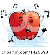 Poster, Art Print Of Cartoon Doodled Singing Apple Character